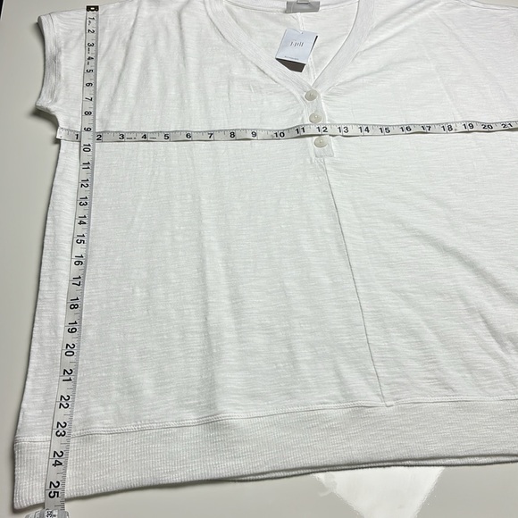 J. Jill White Relaxed Fit Vneck Short Sleeve Top, Sz L, New With Tags! - Picture 11 of 11